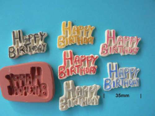 Happy Birthday Sign Silicone Mould - Click Image to Close